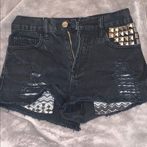 Black studded shorts